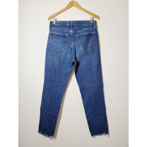 Gap Womens 31 Tall Cheeky Straight High Rise Jeans 12‎ LONG Dark Wash Stretch - Picture 5 of 11